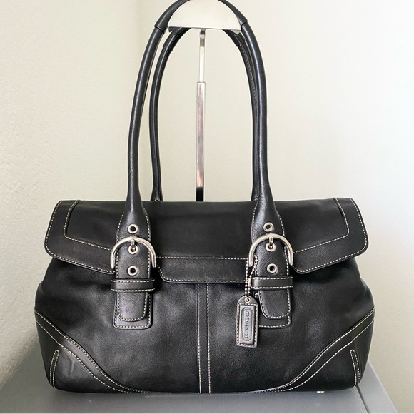 Coach Handbags - Coach Soho Flap Black Leather Satchel